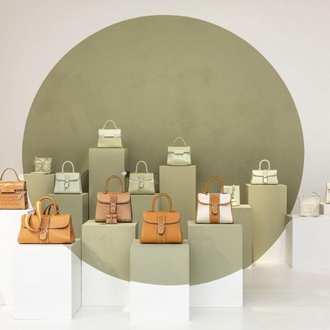 Delvaux on Instagram: “The #Almond & #Vegetal colour #bags at the @Delvaux #SS16 showroom in #Paris for #pfw More on the #SS16 showroom on the dedicated Instagram @delvauxparis” Handbag Display, Retail Interior Design, Visual Merchandising Displays, Retail Inspiration, Showroom Design, Retail Store Design, Retail Interior, Merchandising Displays, Shop Window Displays