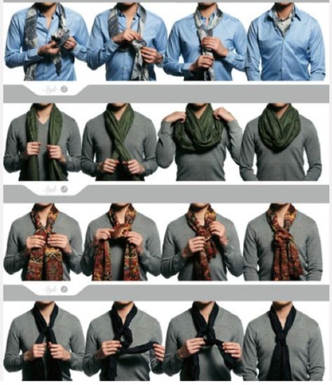 COMO USAR LAS BUFANDAS…. « elmercadonline Scarf Knots, Mode Tips, How To Wear A Scarf, Sharp Dressed Man, Scarf Tying, How To Wear Scarves, Scarf Men, Mens Scarves, Well Dressed Men