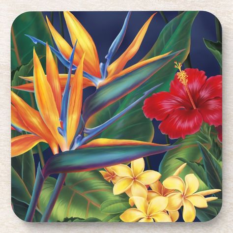 Metal Bird Wall Art, Fiesta Tropical, Hawaiian Tattoo, Tropical Botanical, Floral Tiles, Floral Poster, Most Beautiful Flowers, Diy Frames, Botanical Painting