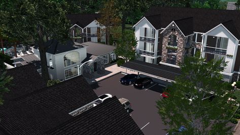 Realistic Apartment Complex | #NewYearNewAlexisAriel | Patreon Sims 4 Duplex Apartment, Sims 4 Modern Apartment Building, Sims4 Apartment Building, Townhouses Sims 4, Sims 4 Apartment Complex Cc, Sims 4 Realistic Apartment, Sims 4 Realistic Build Cc, Apartment Complex Sims 4, Sims 4 Cc Apartment Building