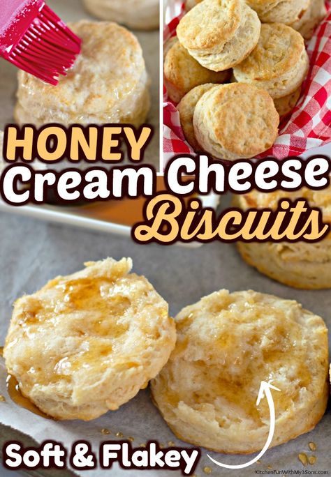 Honey Cream Cheese, Fair Recipes, Cream Cheese Biscuits, Honey Butter Biscuits, Homemade Honey Butter, Buttermilk Biscuit, Milk Biscuits, Easy Biscuit Recipe, Chaffle Recipe