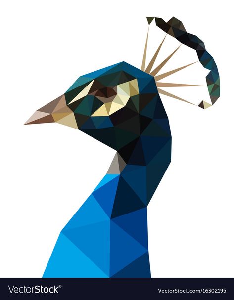 Tangram Art, Geometric Art Animal, Polygon Art, Triangle Art, Cubism Art, Blue Peacock, Geometric Drawing, Low Poly Art, Geometric Art Prints