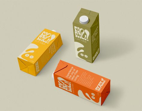 A milk carton packaging design for a dairy-free alternative brand. Check out more on my Instagram @graphicsbyleahb (mockup linked in my IG post) Milk Bottle Packaging Design, Milk Carton Design Packaging, Soy Milk Packaging Design, Dairy Packaging Design, Milk Design Packaging, Vegan Packaging Design, Organic Milk Packaging, Carton Packaging Design, Milk Carton Packaging