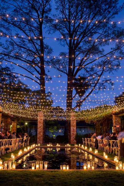 Pool Wedding Decorations, Outdoor Wedding Lighting, Fairy Lights Wedding, Fairy Lights Decor, Pool Wedding, Lights Wedding Decor, Pool Decor, Wedding Mood Board, Wedding Aisle