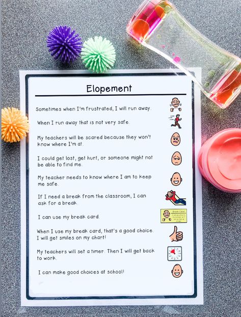 "We've got a runner"... strategies and interventions for students who elope! Behavior Interventions, Social Emotional Learning Activities, Behaviour Management, Social Emotional Development, School Social Work, Counseling Resources, Classroom Behavior, School Psychology, Social Stories