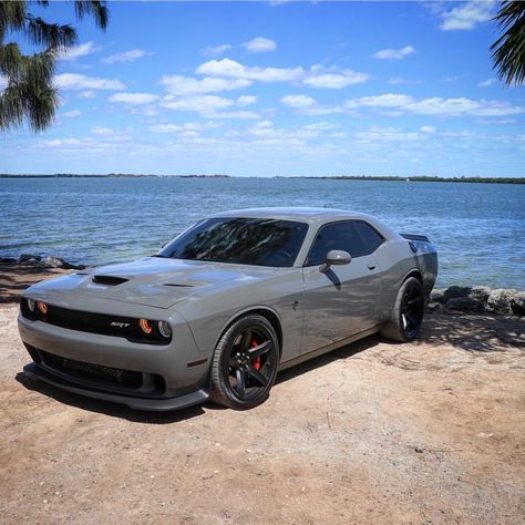 Dodge Challenger Hellcat painted in Destroyer Grey  Photo taken by: @p_burzynski on Instagram   Owned by: @p_burzynski on Instagram Dodge Challenger Hellcat, Challenger Hellcat, Challenger Srt Hellcat, Dodge Challenger Srt Hellcat, Dodge Muscle Cars, Hellcat Challenger, Challenger Srt, Dodge Challenger Srt, Last Ride