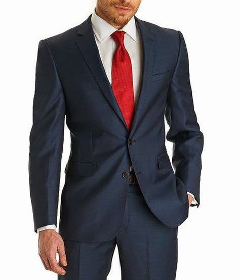 FRÍO LUMINOSO: traje azul marino, camisa blanca y corbata roja. Navy Blue Prom Suit, Navy Prom Suit, Navy Blue Prom Suits, Blue Prom Suit, Men's Tuxedo Styles, Navy Blue Prom, Prom Suit, Men's Business Outfits, Suit Combinations