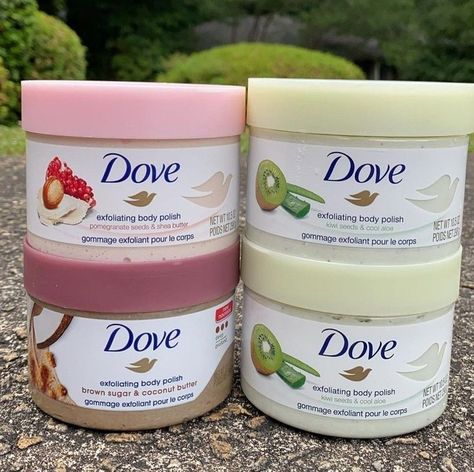 Seeds Aesthetic, Dove Body Polish, Dove Scrub, Smooth Skin Body, Kiwi Seeds, Dove Beauty, Clear Healthy Skin, Exfoliating Body Scrub, Shower Skin Care