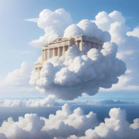 Angel City Fantasy Art, Cloud City Aesthetic, Sky Kingdom Fantasy Art, Cloud City Art, Sky City Fantasy Art, Fantasy Sky City, Fantasy Clouds Sky, Clouds Fantasy Art, Castle In Clouds