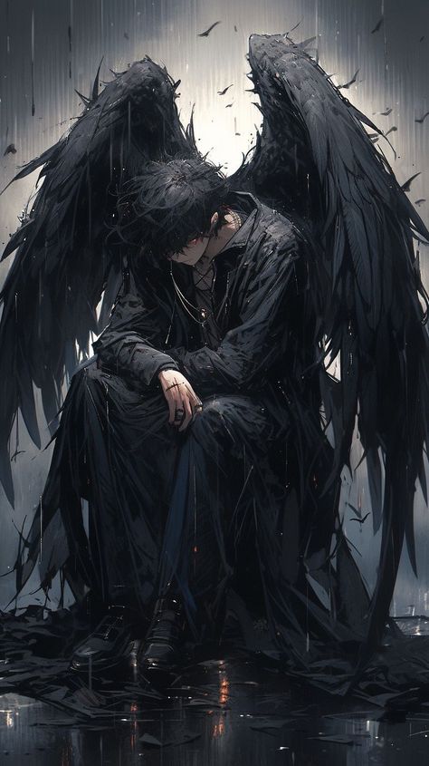 Fallen Angel Art, Dark Souls Artwork, Male Angel, Dark Fantasy Artwork, Girl Hoodie, Hd Anime, Cool Anime Backgrounds, 다크 판타지, Dark Anime Guys