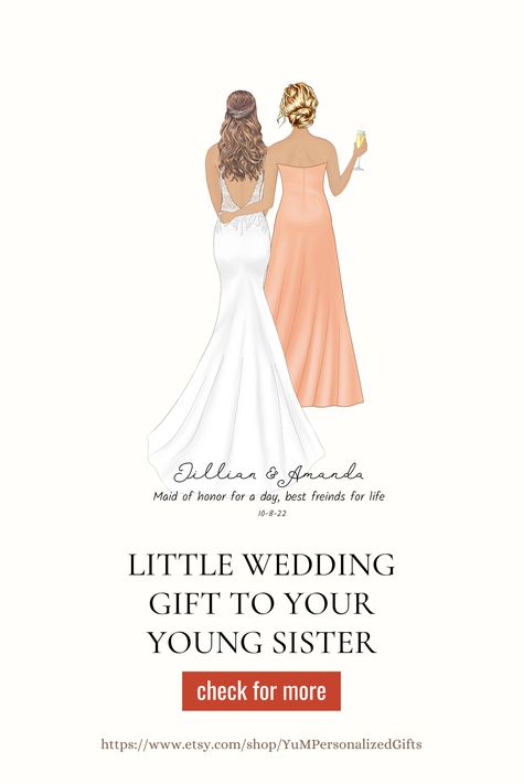 Our exclusive design makes a perfect personalized gift for your bridesmaid, sister of the bride, friends and family, bride and groom, Wedding, Anniversaries or simply reminds someone how much you love them. Bridesmaid Proposal Sister, Gift For Maid Of Honor, Sister Of The Bride, Bride Sister, Bridesmaid Proposal, Bridesmaids Gifts, Bridesmaid Gift, My Sister, Maid Of Honor