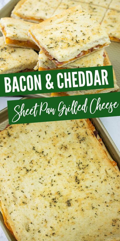 Sheet Pan Grilled Cheese Sandwiches, Sheet Pan Grilled Cheese, Sheet Pan Appetizers, Reunion Recipes, Grilled Cheese Recipes Easy, Baked Grilled Cheese, Easy Sheet Pan Dinner, Food Sandwiches, Grilled Cheese Recipe