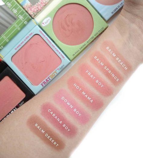 4,656 Likes, 51 Comments - Jen (@beauddiction) on Instagram: “My blush collection from @thebalm_cosmetics 😍😍😍 These are probably the most-used blushes in my…” The Balm Blush, Blush Swatches, Eyeshadow Basics, How To Use Makeup, Orange Eyeshadow, Makeup Swatches, Cruelty Free Makeup, Makeup Obsession, Makeup Items