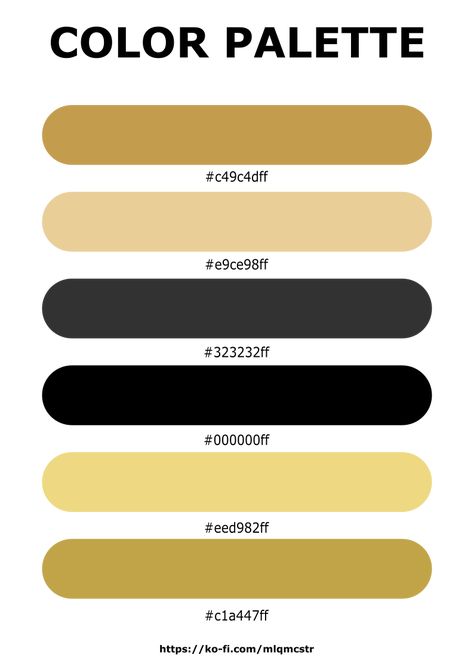 Black And Gold Colour Palette, Color Palette Black Gold, Black Pallete, Black And Gold Color Palette, Gold Color Palette, Decals Codes, Christmas Color Palette, Colour Pallets, Diy Crafts Love