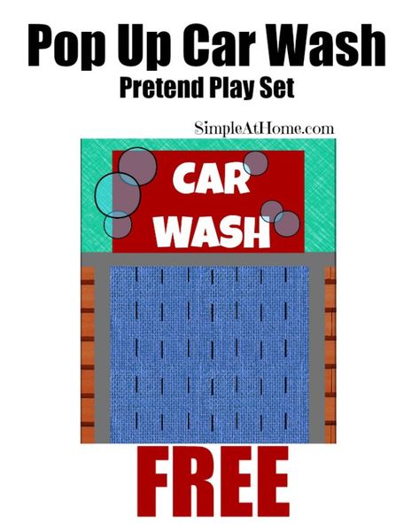 pop up car wash ad Fun File Folders, Car Wash Sign, Car Wash Posters, Dramatic Play Printables, Early Childhood Learning, Tiny Cars, Play Sets, Homeschool Kids, Play Money