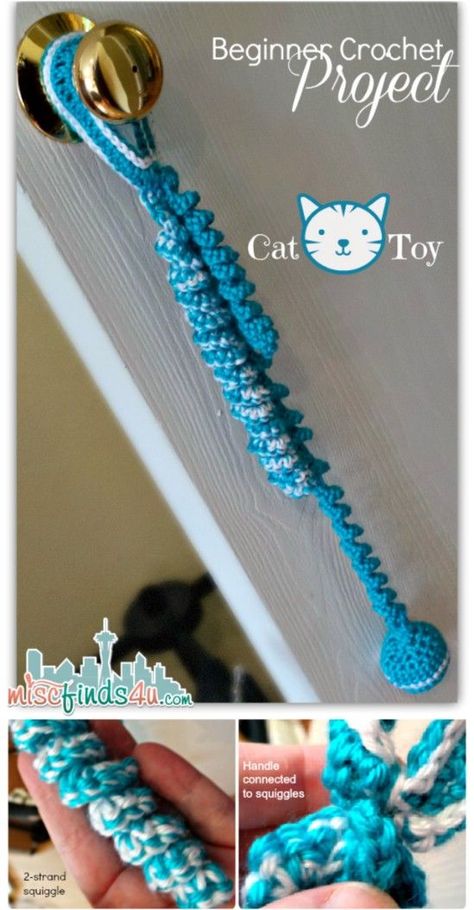 Super Easy Crocheted Cat Toy Crochet Cat Toys, Homemade Cat Toys, Diy Outfits, Crocheted Cat, Diy Cat Toys, Crochet Patterns Free Beginner, Beginners Crochet, Crochet Cat Pattern, Trendy Sewing