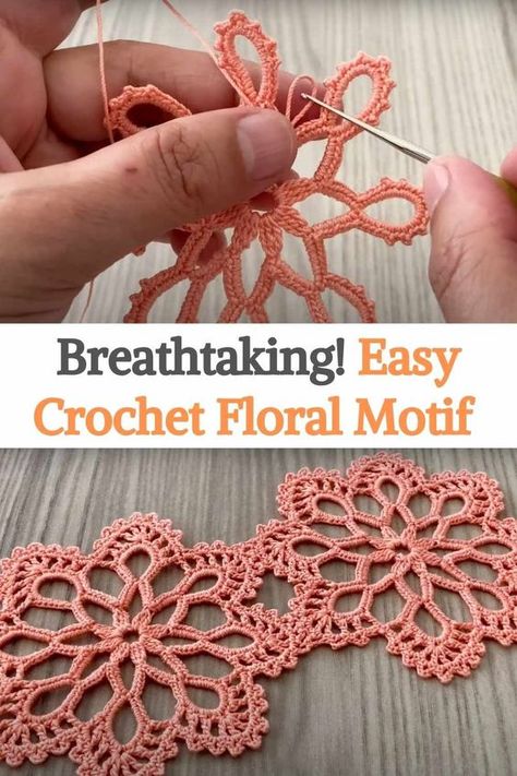 No matter what your skill level, you can crochet this simple yet beautiful pattern for a quilt, shawl, and many other projects. Feel free to use any type of yarn you like, the main recommendation is to choose a fine one so you can create that delicate lace texture in your motif. The author of these crochet motifs uses fine crochet almost all the time, so you can do the same to recreate this pattern. A determined beginner might use this pattern for practice, while an experienced crocheter... Crochet Lace Square Motif, Fine Thread Crochet, Crochet Floral Motif, Crochet Lace Flower Motif, Fine Thread Crochet Patterns, Crochet Lace Motifs Free Pattern, Crochet Lace Flowers Free Pattern, Fine Crochet Lace Pattern, Floral Lace Crochet Pattern