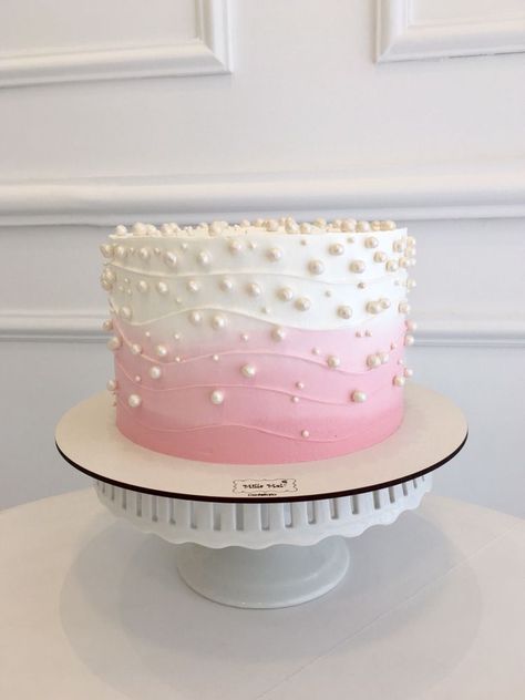 Birthday Cake For Women Simple, 50 Shades Of Pink, Round Birthday Cakes, Girly Birthday Cakes, Pink Baby Shower Cake, Cake Designs For Girl, There's No Tomorrow, White Birthday Cakes