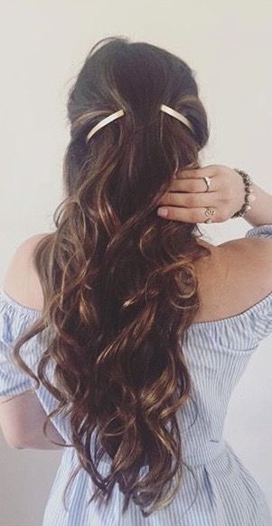 Barettes Hairstyles, Hair Barrettes Hairstyles, Barrette Hairstyles, Medium Long Hair, All Countries, Spring Hairstyles, Long Wavy Hair, Shop Jewelry, Hair Game