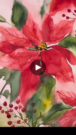 11K views · 281 reactions | Super fun poinsettias on my YouTube today!! Click the link in comments to watch! #christmascards #watercolor #watercolor_galery #Christmas #watercolorforbeginners #watercolorcards #diychristmas # | Ellen Crimi-Trent  Art and Design Watercolor Pointsetta Tutorial, Watercolor Poinsettia Tutorial, Poinsettia Watercolour, Painting Reels, Poinsettia Watercolor, Watercolor Poinsettia, Poinsettia Plant, Watercolor Workshop, Watercolor Beginner