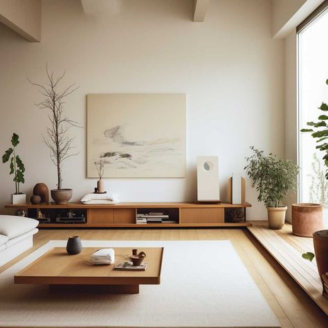 How to Create a Tranquil Japanese Living Room Design • 333+ Inspiring Lifestyle Ideas Japanese Modern Living Room Design, Japanese Interiors Minimalistic, Japanese Room Style, Japanese Living Room Aesthetic, Japanese Sitting Room, Korean Interior Design Apartments, Japanese Interior Design Living Room, Japanese Interior Design Small Spaces, Japanese Modern Living Room