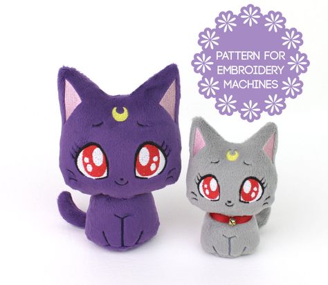 Luna And Artemis, Chat Kawaii, Sailor Moon Luna, Cat Christmas Gift, Nyan Cat, Plushie Patterns, Sewing Stuffed Animals, Cat Plush Toy, Stuffed Animal Cat