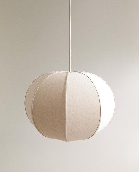 LARGE LINEN CEILING LAMP | Zara Home United States of America Linen Ceiling, Coastal Neutral, Linen Pendant, Affordable Lighting, Plug In Pendant Light, Fabric Pendant, Modern Coastal, Bedroom Lighting, Zara Home