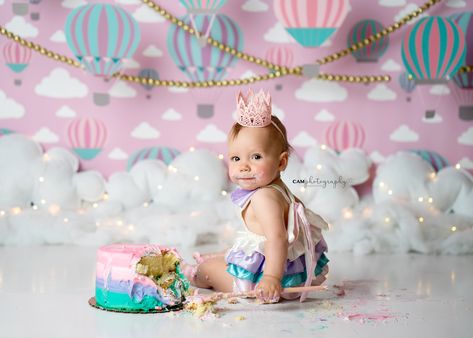 First Birthday Cake Smash Photoshoot, Birthday Cake Smash Photoshoot, Hot Air Balloon First Birthday, Andys Room, Cake Smash Photoshoot, Smash Photoshoot, Baby First Birthday Themes, Jungle Boogie, First Birthday Cake Smash