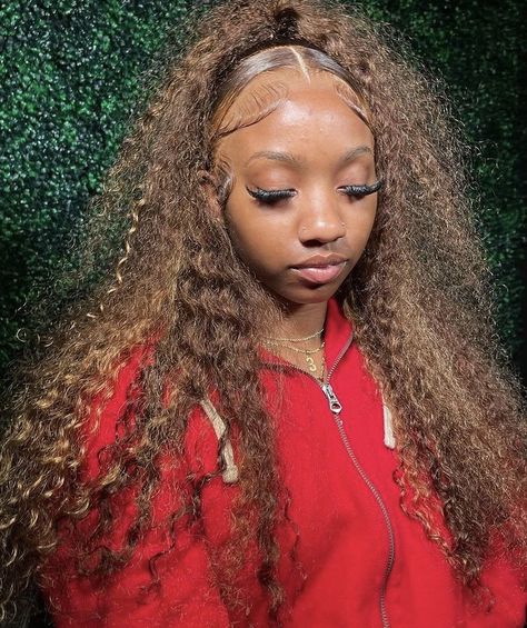 Honey Blonde Highlights, Birthday Hairstyles, Curly Human Hair Wig, Curly Lace Front Wigs, Frontal Hairstyles, Protective Hairstyles Braids, Hair Ponytail Styles, Hair Collection, Front Lace Wigs Human Hair