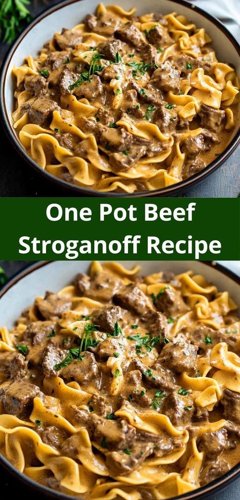 Want ground beef recipes for dinner? Our One Pot Beef Stroganoff is perfect for dinner ideas. This recipe is one of the best for easy ground beef recipes, combining tender beef with a creamy stroganoff sauce. One Pot Beef Stroganoff, Best Beef Stroganoff, Beef Stroganoff Recipe, Beef Stroganoff Easy, Ground Beef Stroganoff, Creamy Pasta Dishes, Potted Beef, Stroganoff Recipe, Beef Casserole Recipes