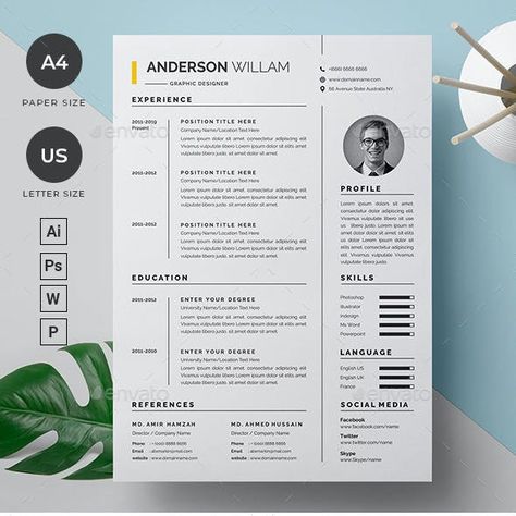 Design Cv Template, Job Marketing, Food Website Design, Professional Resume Design, Resume Designer, Resume Design Professional, Brochure Design Creative, Design Resume, Resume Work