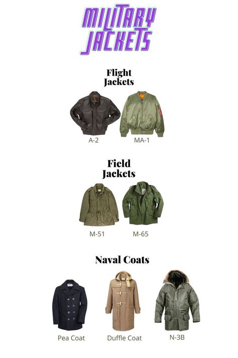 Military jackets for men guide 2022 Men Guide, Military Jacket Men, Capsule Wardrobe Men, Wardrobe Men, Military Jackets, Mens Military Jacket, Biker Jackets, Aviator Glasses, Classy Men