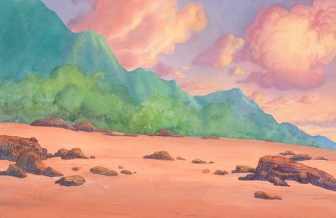 Take in the scenery of Lilo & Stitch with these original backgrounds from the film, courtesy of the Walt Disney Animation Research Library. Background Disney, Lilo And Stitch Shirt, Lilo Y Stitch, Disney Background, Lilo Et Stitch, Scenery Background, Walt Disney Animation, Walt Disney Animation Studios, Stitch Shirt