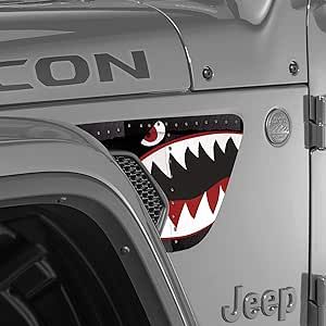 Car-Gear Vent Fender Graphics kit 3M Vinyl Decal Wrap Compatible with Jeep Wrangler 2018-2020 - P-40 Warhawk P40 Warhawk, P 40 Warhawk, Jl Wrangler, Fade Up, Jeep Stickers, Jeep Jl, Dodge Trucks Ram, Wrangler Jl, Jeep Gladiator