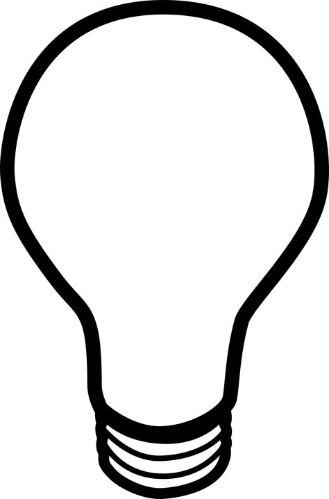 Light Bulb Printable, Light Bulb Template, Light Bulb Drawing, Light Bulb Art, Face Template, Free Clipart Images, Christmas Light Bulbs, Simple Line Drawings, Lightbulbs