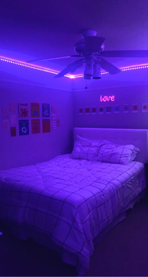 #bedroom #roominspo #decor #bedroomideas #aesthetic #preppy #y2k #led #ledlights #roomideasbedroom #home #bedding #tiktok Led Lights Bedroom Aesthetic Tiktok, Preppy Room At Night, White Room Aesthetic Led Lights, Preppy Led Light Room, Preppy Led Lights, Bed Y2k, Y2k Room Inspiration, Bedroom Ideas Aesthetic Led Lights, Anime Art Base