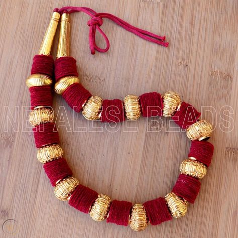 Nepalese Limbu Traditional Gold Plated Brass Beads Necklace Ornament Nepal Tribe | #1825181696 Limbu Culture, Nepalese Jewelry, Nepali Jewelry, Gold Ornament, Anklets Boho, Pearl Bridal Jewelry, Brass Beads, Choker Set, Gold Ornaments