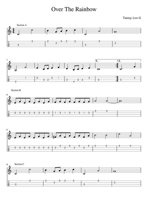 Somewhere Over The Rainbow Easy Ukulele Tab - FINGERSTYLE GUITAR Somewhere Over The Rainbow Guitar Tab, Ukelele Tabs Fingerpicking Disney, Easy Fingerstyle Guitar Songs, Songs On The Guitar, Tab Guitar Songs, Ukulele Tabs Songs Easy, Ukelele Tabs Fingerpicking, Easy Guitar Tabs For Beginners, Ukulele Tabs Fingerpicking