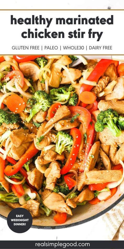 Aip Chicken Stir Fry, Healthy Chicken Stir Fry With Vegetables, Healthy Marinated Chicken, Chicken Stir Fry Marinade, Ground Beef And Vegetables, Popular Chicken Recipes, Healthy Chicken Stir Fry, One Pan Recipes, Fish Steak