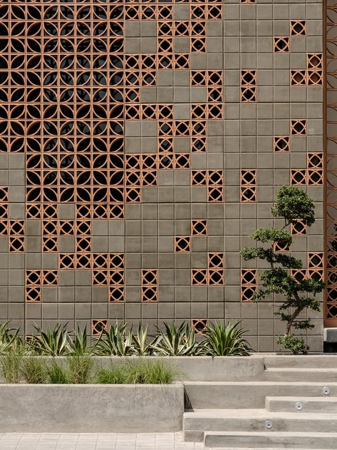 Cobogo House by Bab.nimnim on Behance Breeze Blocks, Facade Architecture Design, Exterior Wall Design, Brick Architecture, Design Room, Brick Design, Facade Architecture, Wall Cladding, Facade Design