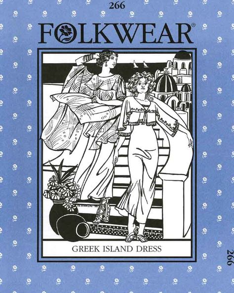 folkwear 266 Folkwear Patterns, Simple Tunic, Robes Glamour, Island Dress, Fitted Sheath Dress, Girls Dress Sewing Patterns, Girl Dress Pattern, Costume Sewing Patterns, Costume Patterns