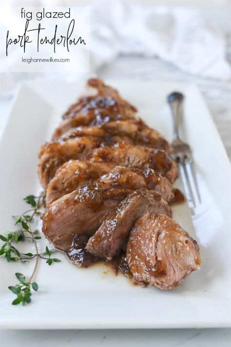 Fig Sauce, Glazed Pork Tenderloin, Mustard Pork Tenderloin, Fig Preserves, Fig Spread, Pork Sauce, Roasted Pork Tenderloins, Glazed Pork, French Onion Soup Recipe