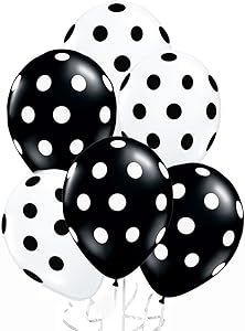 AnnoDeel 50 Pcs 12" Latex Balloons, Black and White Polka Dot Balloons for Brithday Balloon Wedding Balloon Decoration Balloons Black And White, Polka Dot Balloons, Balloon Wedding, 80s Theme Party, Wedding Balloon Decorations, 80s Party, Kids Gift Guide, Wedding Balloons, Latex Balloons