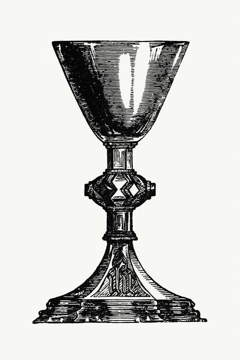 Download free image of Vintage European style chalice engraving from London (illustrated). A complete guide to the leading hotels, places of amusement. Also a directory of first-class reliable houses in the various branches of trade by Anonymous (1872). Original from the British Library. Digitally enhanced by rawpixel. by The British Library (Source) about medieval, chalice, wine, goblet, and cup 556286 Chalice Tattoo Design, Chalice Illustration, Tattoo Quiz, Chalice Tattoo, Cup Tattoo, Medieval Drawings, Vintage Goblets, Polynesian Tattoo Designs, Esoteric Art