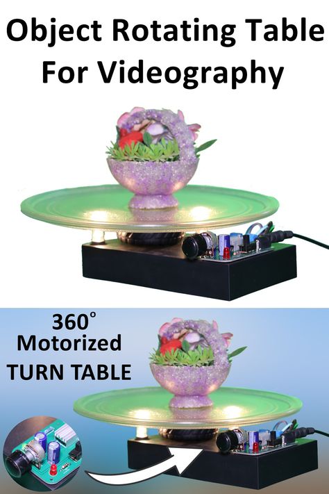 In this DIY video you'll learn How to make a Motorized Turntable or Object rotating table For 360° Photography / Videography at home by using low cost and easily available materials. The project is mainly based on a DC gear motor and a speed controller circuit. I hope this tutorial will be useful for you! 360 Photography, Plates Diy, 6th Anniversary, Arduino Projects, Diy Photography, How To Make Diy, Science Projects, Diy Videos, Photography And Videography