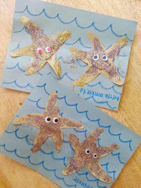 Turn sandpaper into starfish for a fun and easy summer craft. These would also make cute decorations for a beach-themed … Starfish Craft, Under The Sea Crafts, Deer Blind, Hair Flyer, Toddler Arts And Crafts, Summer Craft, Summer Crafts For Kids, Sea Crafts, Ocean Crafts