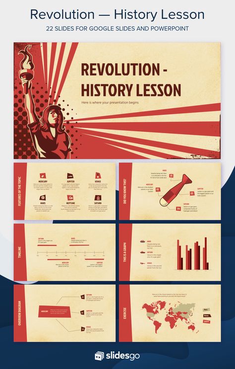 Giving a history lesson can be engaging if you use this free presentation template for Google Slides and PowerPoint History Slide Presentation, History Ppt Template, History Presentation Design, History Powerpoint Templates, History Template, History Powerpoint, Ppt Ideas, Presentation Slides Design, Powerpoint Slide Designs