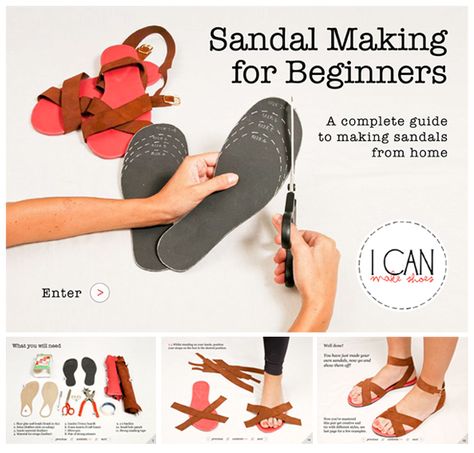 getting ready for summer. Also a cool idea is that you can put jewels and make other designs on the sandal straps. Diy Leather Slippers, Diy Leather Sandals, Earthing Shoes, Stitching Diy, Make Your Own Shoes, Moccasin Pattern, Making Shoes, Make Shoes, Diy Sandals