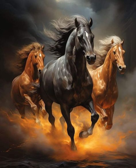 Boris Vallejo Art, Thunder Background, Colorful Horse Painting, Tamil Greetings, Lightning Thunder, Wild Horses Running, Horse Art Drawing, Side Angle, Tiger Artwork