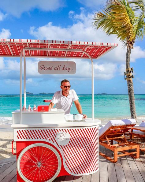 𝑬𝒅𝒆𝒏 𝑹𝒐𝒄𝒌 - 𝑺𝒕 𝑩𝒂𝒓𝒕𝒉𝒔 on Instagram: “Frosé all sunny day ... #frosé #lifeiseden” Eden Rock St Barth, Fun Airbnb, Wine Advertising, Food Stall Design, Color Inspiration Boards, Craft Fair Booth Display, Visual Advertising, Eden Rock, Beach Shacks